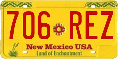 NM license plate 706REZ