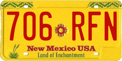 NM license plate 706RFN