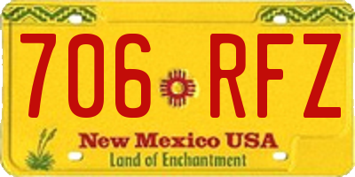 NM license plate 706RFZ