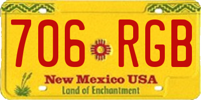 NM license plate 706RGB