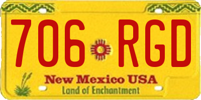 NM license plate 706RGD