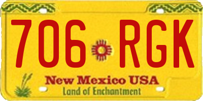 NM license plate 706RGK