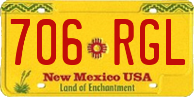 NM license plate 706RGL
