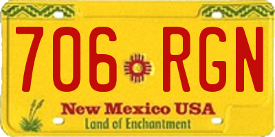 NM license plate 706RGN