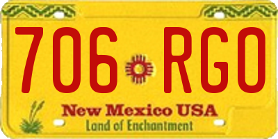 NM license plate 706RGO