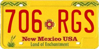 NM license plate 706RGS