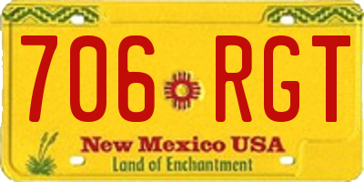NM license plate 706RGT