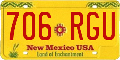 NM license plate 706RGU