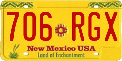 NM license plate 706RGX