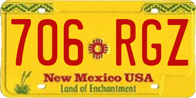 NM license plate 706RGZ