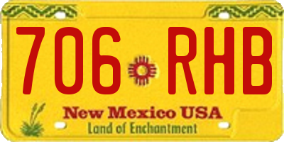 NM license plate 706RHB