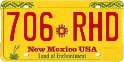 NM license plate 706RHD