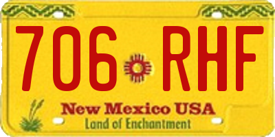 NM license plate 706RHF