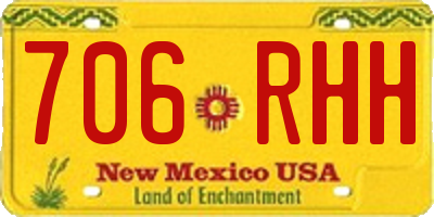NM license plate 706RHH