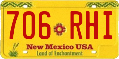 NM license plate 706RHI