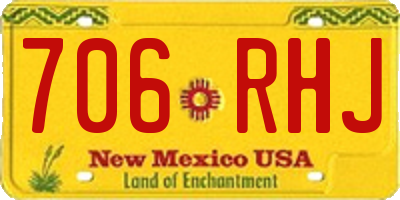 NM license plate 706RHJ