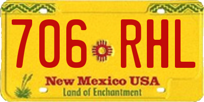 NM license plate 706RHL