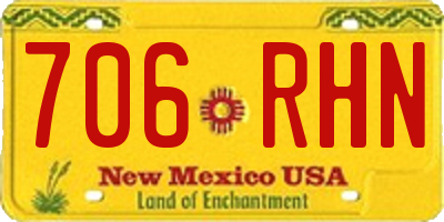 NM license plate 706RHN