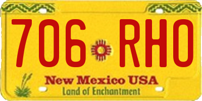 NM license plate 706RHO