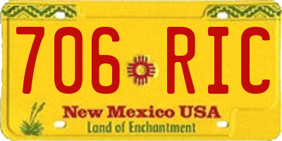 NM license plate 706RIC