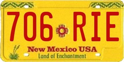 NM license plate 706RIE