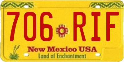 NM license plate 706RIF