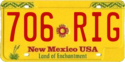NM license plate 706RIG