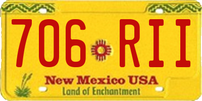 NM license plate 706RII