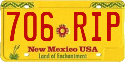 NM license plate 706RIP