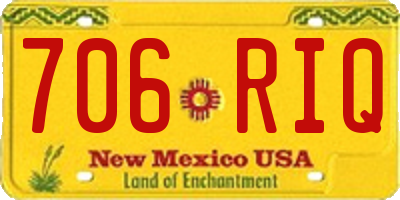NM license plate 706RIQ