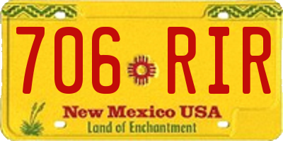 NM license plate 706RIR