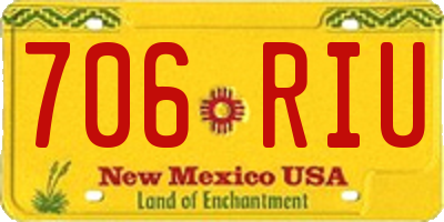 NM license plate 706RIU