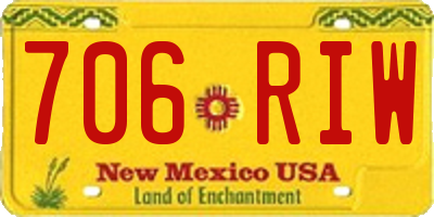 NM license plate 706RIW