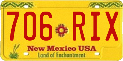 NM license plate 706RIX