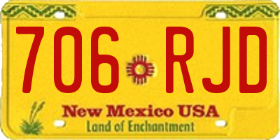 NM license plate 706RJD