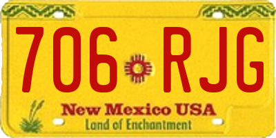 NM license plate 706RJG