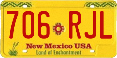 NM license plate 706RJL