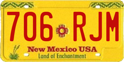NM license plate 706RJM