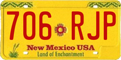 NM license plate 706RJP