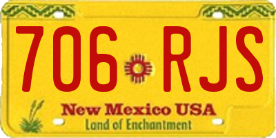 NM license plate 706RJS
