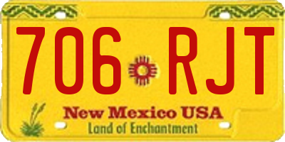 NM license plate 706RJT