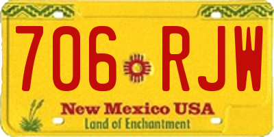 NM license plate 706RJW
