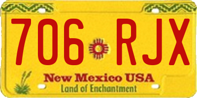 NM license plate 706RJX