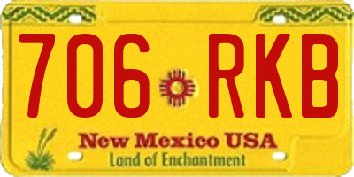 NM license plate 706RKB