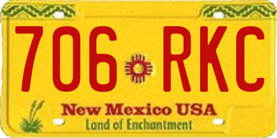 NM license plate 706RKC
