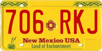 NM license plate 706RKJ
