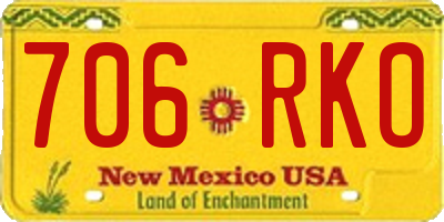 NM license plate 706RKO