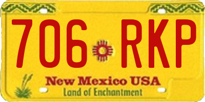 NM license plate 706RKP