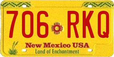 NM license plate 706RKQ