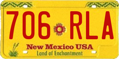 NM license plate 706RLA